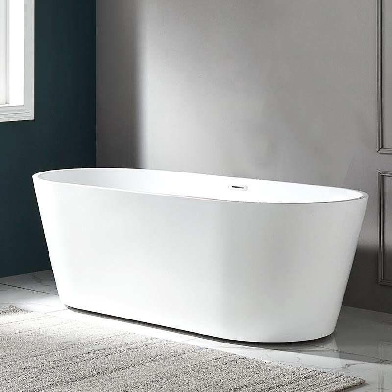 Modern Freestanding Bathtub White Acrylic Bath Tub for Home and Hotel Tub Clearhalo 'Bathroom Remodel & Bathroom Fixtures' 'Bathtubs' 'Home Improvement' 'home_improvement' 'home_improvement_bathtubs' 'Showers & Bathtubs' 6043023
