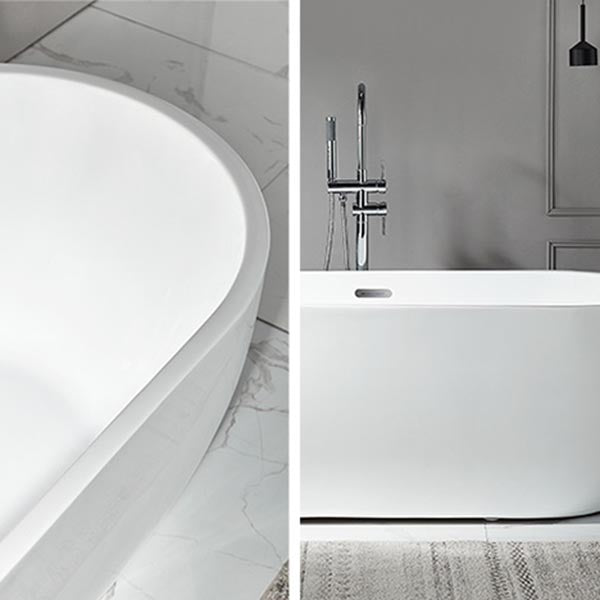 Modern Freestanding Bathtub White Acrylic Bath Tub for Home and Hotel Clearhalo 'Bathroom Remodel & Bathroom Fixtures' 'Bathtubs' 'Home Improvement' 'home_improvement' 'home_improvement_bathtubs' 'Showers & Bathtubs' 6043028