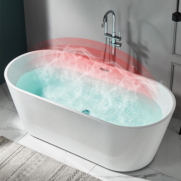 Modern Freestanding Bathtub White Acrylic Bath Tub for Home and Hotel Clearhalo 'Bathroom Remodel & Bathroom Fixtures' 'Bathtubs' 'Home Improvement' 'home_improvement' 'home_improvement_bathtubs' 'Showers & Bathtubs' 6043034
