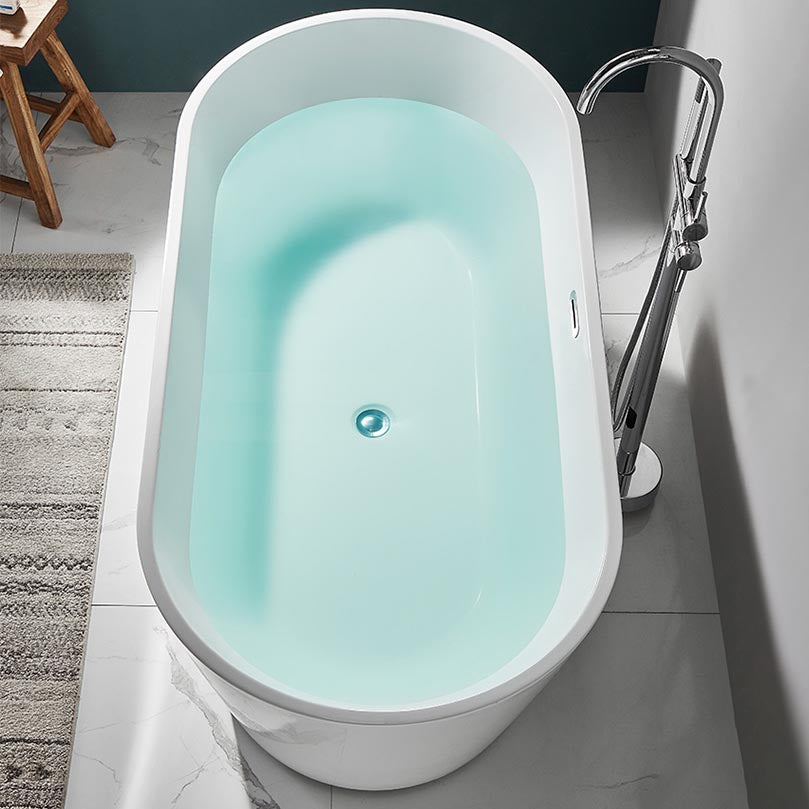 Modern Freestanding Bathtub White Acrylic Bath Tub for Home and Hotel Clearhalo 'Bathroom Remodel & Bathroom Fixtures' 'Bathtubs' 'Home Improvement' 'home_improvement' 'home_improvement_bathtubs' 'Showers & Bathtubs' 6043035