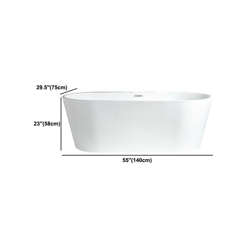 Modern Freestanding Bathtub White Acrylic Bath Tub for Home and Hotel Clearhalo 'Bathroom Remodel & Bathroom Fixtures' 'Bathtubs' 'Home Improvement' 'home_improvement' 'home_improvement_bathtubs' 'Showers & Bathtubs' 6043038