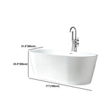 Modern Freestanding Bathtub White Acrylic Bath Tub for Home and Hotel Clearhalo 'Bathroom Remodel & Bathroom Fixtures' 'Bathtubs' 'Home Improvement' 'home_improvement' 'home_improvement_bathtubs' 'Showers & Bathtubs' 6043043