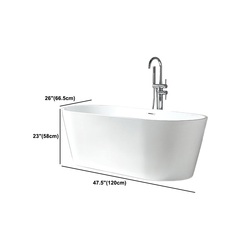 Modern Freestanding Bathtub White Acrylic Bath Tub for Home and Hotel Clearhalo 'Bathroom Remodel & Bathroom Fixtures' 'Bathtubs' 'Home Improvement' 'home_improvement' 'home_improvement_bathtubs' 'Showers & Bathtubs' 6043049