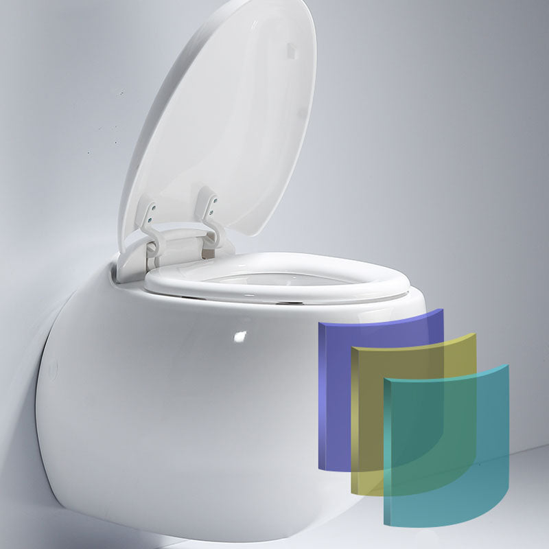 Modern Wall Mount Toilet Gravity Toilet Bowl with Slow Close Seat for Washroom Clearhalo 'Bathroom Remodel & Bathroom Fixtures' 'Home Improvement' 'home_improvement' 'home_improvement_toilets' 'Toilets & Bidets' 'Toilets' 6043330