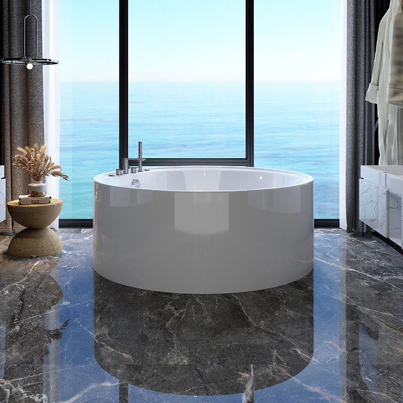 Modern Round Freestanding Bathtub Acrylic White Bath Tub for Home Clearhalo 'Bathroom Remodel & Bathroom Fixtures' 'Bathtubs' 'Home Improvement' 'home_improvement' 'home_improvement_bathtubs' 'Showers & Bathtubs' 6043410