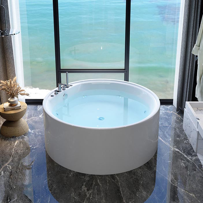 Modern Round Freestanding Bathtub Acrylic White Bath Tub for Home Clearhalo 'Bathroom Remodel & Bathroom Fixtures' 'Bathtubs' 'Home Improvement' 'home_improvement' 'home_improvement_bathtubs' 'Showers & Bathtubs' 6043411