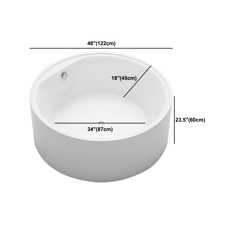 Modern Round Freestanding Bathtub Acrylic White Bath Tub for Home Clearhalo 'Bathroom Remodel & Bathroom Fixtures' 'Bathtubs' 'Home Improvement' 'home_improvement' 'home_improvement_bathtubs' 'Showers & Bathtubs' 6043413