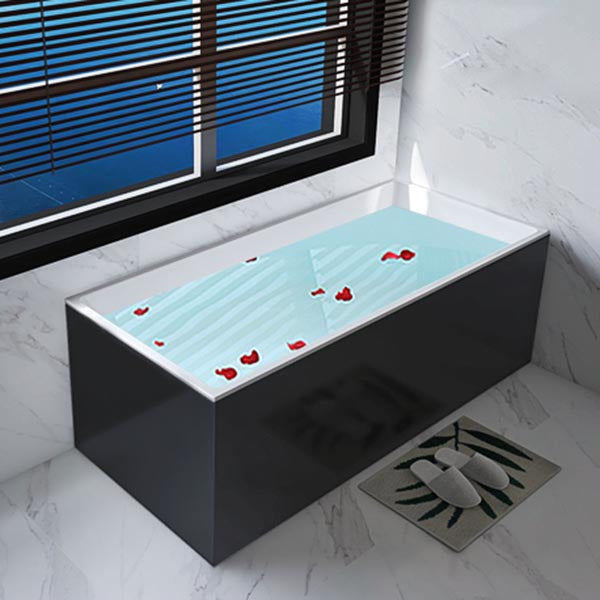 Modern Rectangular Tub Acrylic Freestanding Bathtub for Home Black White Tub Only Clearhalo 'Bathroom Remodel & Bathroom Fixtures' 'Bathtubs' 'Home Improvement' 'home_improvement' 'home_improvement_bathtubs' 'Showers & Bathtubs' 6043490