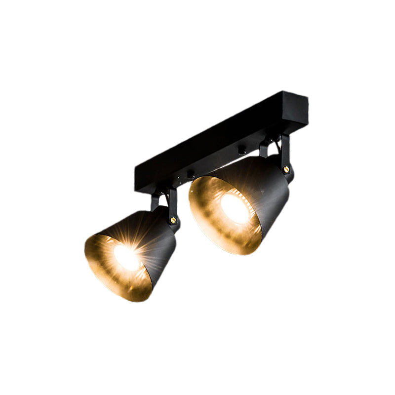 2/3/4 Lights Bucket Ceiling Light Fixture Loft Stylish Black/White Finish Metal Rotatable Semi Flush Mount Lighting Clearhalo 'Ceiling Lights' 'Close To Ceiling Lights' 'Close to ceiling' 'Semi-flushmount' Lighting' 605828