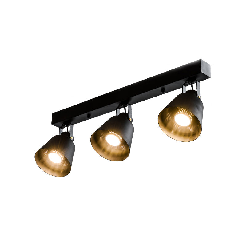 2/3/4 Lights Bucket Ceiling Light Fixture Loft Stylish Black/White Finish Metal Rotatable Semi Flush Mount Lighting Clearhalo 'Ceiling Lights' 'Close To Ceiling Lights' 'Close to ceiling' 'Semi-flushmount' Lighting' 605833