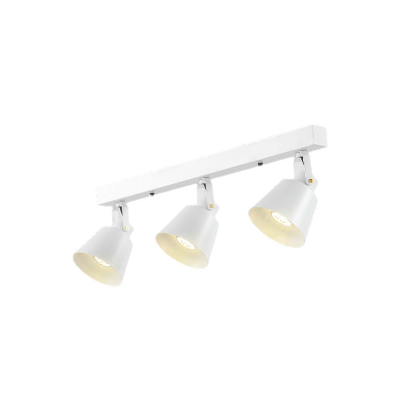 2/3/4 Lights Bucket Ceiling Light Fixture Loft Stylish Black/White Finish Metal Rotatable Semi Flush Mount Lighting Clearhalo 'Ceiling Lights' 'Close To Ceiling Lights' 'Close to ceiling' 'Semi-flushmount' Lighting' 605847