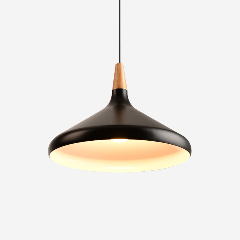 7"/11"/15" W Cone Dining Table Pendant Lighting Simple Style Metallic 1 Head Hanging Lamp with Adjustable Cord in Black/Grey/White Clearhalo 'Ceiling Lights' 'Modern Pendants' 'Modern' 'Pendant Lights' 'Pendants' Lighting' 606164