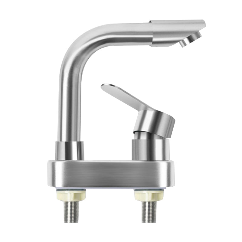 Square 1-Handle Bathroom Faucet 2 Hole Centerset Bathroom Faucet with Stainless Steel Clearhalo 'bathroom_sink_faucets' 'Conjunta de Baño y Conjunta de Grifo' 'Coronamiento de Baño y Dispositivo de Baño' 'Grifo del lavabo del baño' 'Hogar' 'home_improvement' 'home_improvement_bathroom_sink_faucets' 'Mejoras para el hogar' 6065037