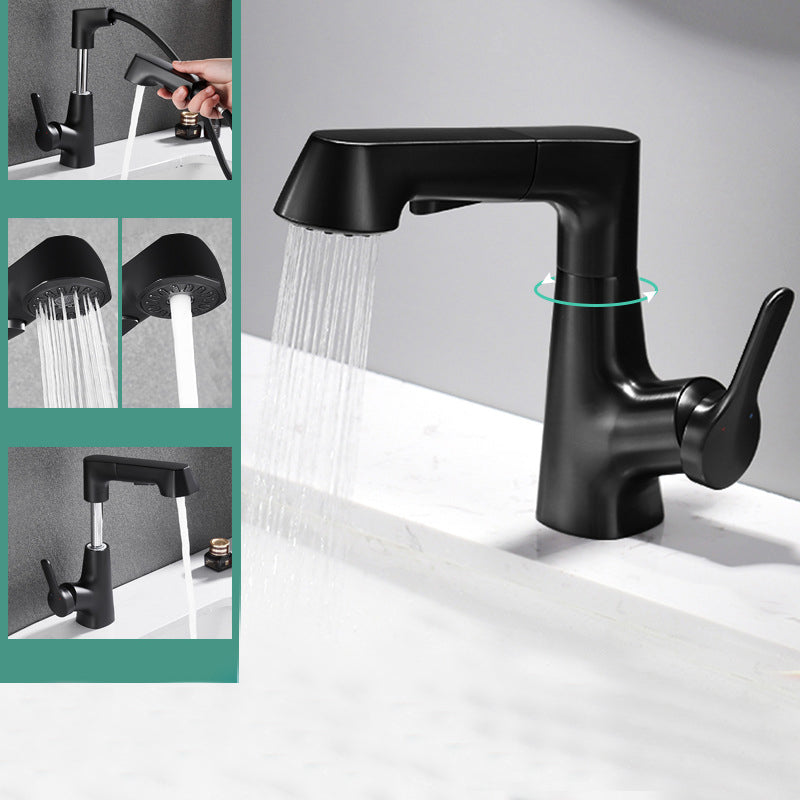 Modern 1-Handle Bathroom Sink Faucet Circular Vessel Sink Faucet Brass Black Clearhalo 'Bathroom Remodel & Bathroom Fixtures' 'Bathroom Sink Faucets' 'Bathroom Sinks & Faucet Components' 'bathroom_sink_faucets' 'Home Improvement' 'home_improvement' 'home_improvement_bathroom_sink_faucets' 6065150