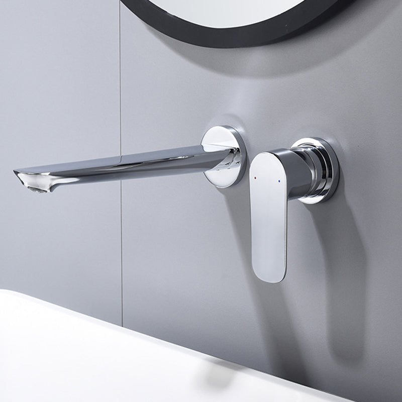 Modern 1-Handle Bathroom Sink Faucet Circular Wall Mounted Bathroom Faucet Cromo Clearhalo 'bathroom_sink_faucets' 'Conjunta de Baño y Conjunta de Grifo' 'Coronamiento de Baño y Dispositivo de Baño' 'Grifo del lavabo del baño' 'Hogar' 'home_improvement' 'home_improvement_bathroom_sink_faucets' 'Mejoras para el hogar' 6065192