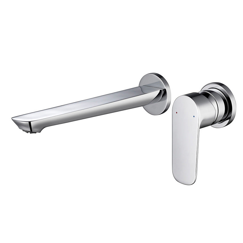 Modern 1-Handle Bathroom Sink Faucet Circular Wall Mounted Bathroom Faucet Clearhalo 'bathroom_sink_faucets' 'Conjunta de Baño y Conjunta de Grifo' 'Coronamiento de Baño y Dispositivo de Baño' 'Grifo del lavabo del baño' 'Hogar' 'home_improvement' 'home_improvement_bathroom_sink_faucets' 'Mejoras para el hogar' 6065196