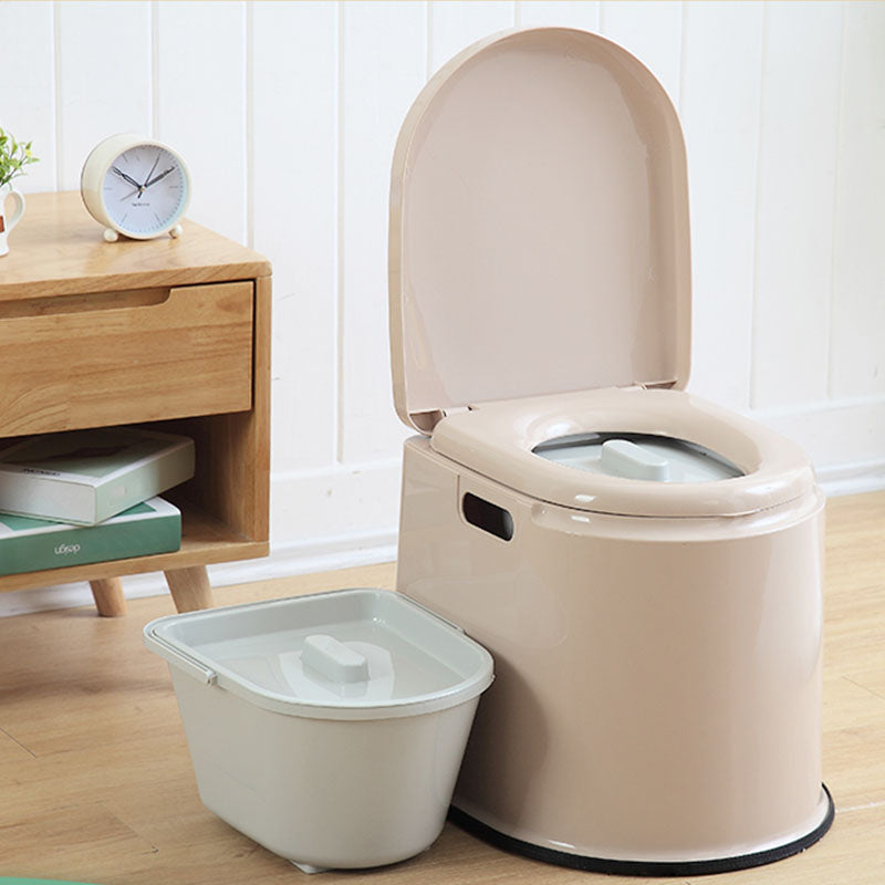 Contemporary Plastic Toilet Floor Mounted Toilet Bowl for Bathroom Khaki Solid Barrel Clearhalo 'Bathroom Remodel & Bathroom Fixtures' 'Home Improvement' 'home_improvement' 'home_improvement_toilets' 'Toilets & Bidets' 'Toilets' 6070625