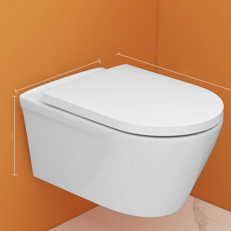 Modern White Siphon Jet Toilet Bowl Wall Mount Flush Toilet With Seat for Bathroom 14"L x 21"W x 11"H Toilet Only Clearhalo 'Bathroom Remodel & Bathroom Fixtures' 'Home Improvement' 'home_improvement' 'home_improvement_toilets' 'Toilets & Bidets' 'Toilets' 6071460