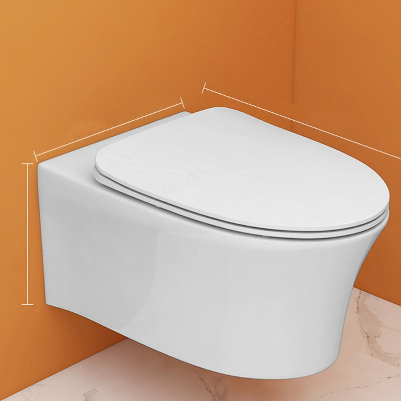 Modern White Siphon Jet Toilet Bowl Wall Mount Flush Toilet With Seat for Bathroom 15"L x 21"W x 11"H Toilet Only Clearhalo 'Bathroom Remodel & Bathroom Fixtures' 'Home Improvement' 'home_improvement' 'home_improvement_toilets' 'Toilets & Bidets' 'Toilets' 6071461