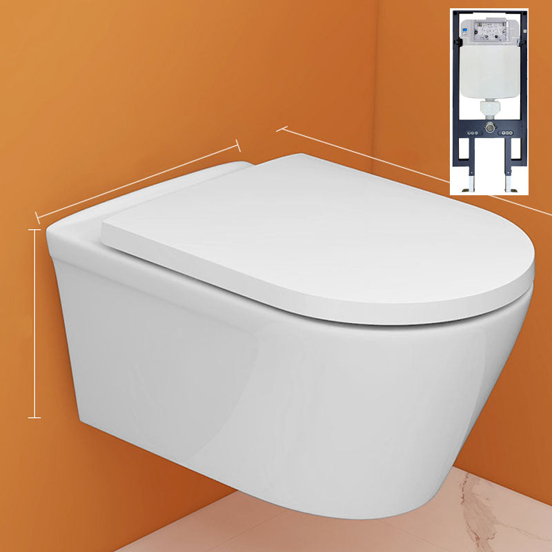 Modern White Siphon Jet Toilet Bowl Wall Mount Flush Toilet With Seat for Bathroom 14"L x 21"W x 11"H Toilet with Tanker Clearhalo 'Bathroom Remodel & Bathroom Fixtures' 'Home Improvement' 'home_improvement' 'home_improvement_toilets' 'Toilets & Bidets' 'Toilets' 6071463
