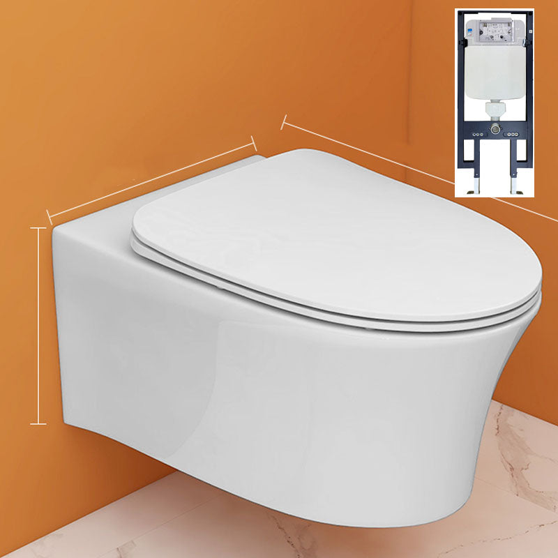 Modern White Siphon Jet Toilet Bowl Wall Mount Flush Toilet With Seat for Bathroom 15"L x 21"W x 11"H Toilet with Tanker Clearhalo 'Bathroom Remodel & Bathroom Fixtures' 'Home Improvement' 'home_improvement' 'home_improvement_toilets' 'Toilets & Bidets' 'Toilets' 6071465