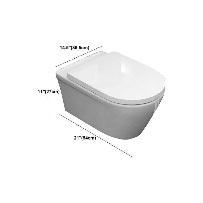 Modern White Siphon Jet Toilet Bowl Wall Mount Flush Toilet With Seat for Bathroom Clearhalo 'Bathroom Remodel & Bathroom Fixtures' 'Home Improvement' 'home_improvement' 'home_improvement_toilets' 'Toilets & Bidets' 'Toilets' 6071473
