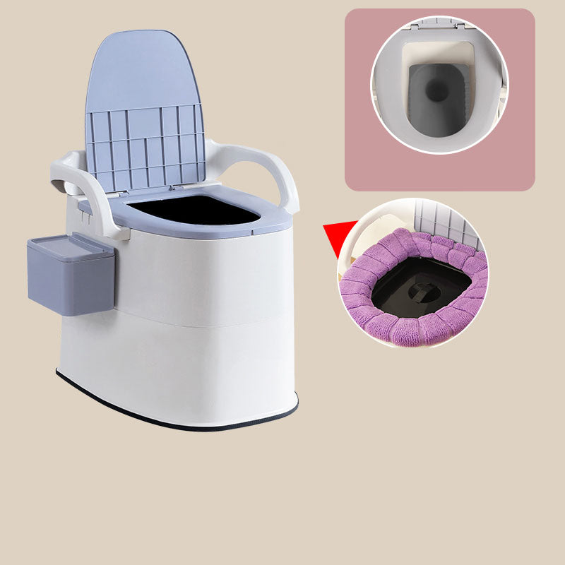 Modern Plastic Toilet Floor Mounted Toilet Bowl with Toilet Seat for Bathroom Blue Hollow Barrel Clearhalo 'Bathroom Remodel & Bathroom Fixtures' 'Home Improvement' 'home_improvement' 'home_improvement_toilets' 'Toilets & Bidets' 'Toilets' 6071530