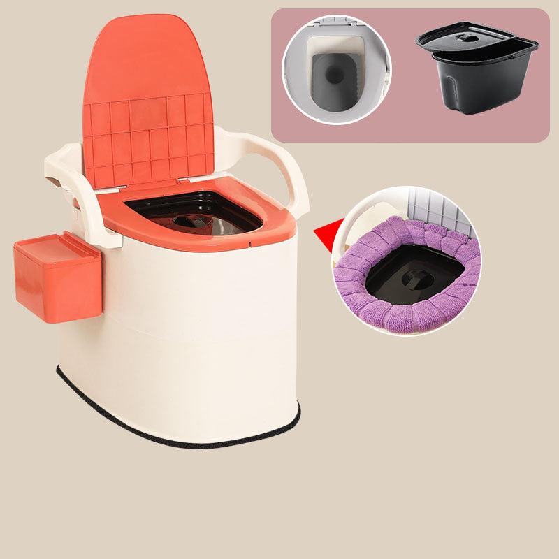 Modern Plastic Toilet Floor Mounted Toilet Bowl with Toilet Seat for Bathroom Orange Solid Barrel Clearhalo 'Bathroom Remodel & Bathroom Fixtures' 'Home Improvement' 'home_improvement' 'home_improvement_toilets' 'Toilets & Bidets' 'Toilets' 6071533