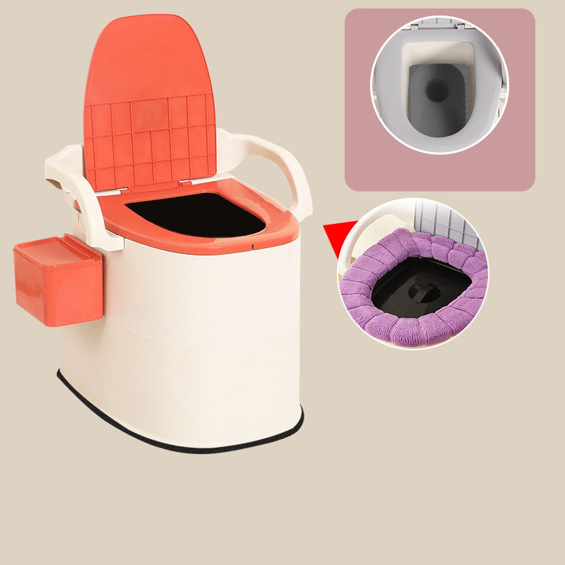 Modern Plastic Toilet Floor Mounted Toilet Bowl with Toilet Seat for Bathroom Orange Hollow Barrel Clearhalo 'Bathroom Remodel & Bathroom Fixtures' 'Home Improvement' 'home_improvement' 'home_improvement_toilets' 'Toilets & Bidets' 'Toilets' 6071534