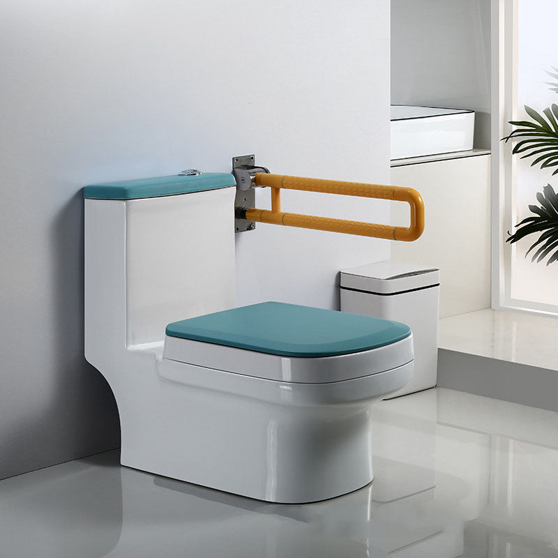 Siphon Jet Toilet Water Efficient Compact Toilet with Ceramic Glazed Surface Light Blue/ White Clearhalo 'Bathroom Remodel & Bathroom Fixtures' 'Home Improvement' 'home_improvement' 'home_improvement_toilets' 'Toilets & Bidets' 'Toilets' 6071594