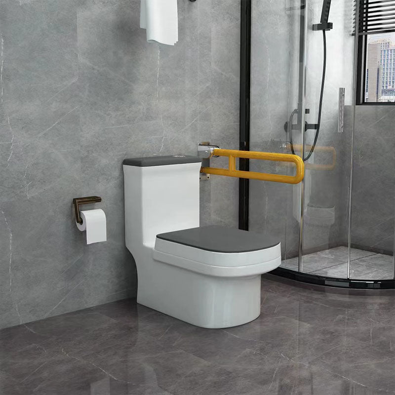 Siphon Jet Toilet Water Efficient Compact Toilet with Ceramic Glazed Surface Grey Clearhalo 'Bathroom Remodel & Bathroom Fixtures' 'Home Improvement' 'home_improvement' 'home_improvement_toilets' 'Toilets & Bidets' 'Toilets' 6071595