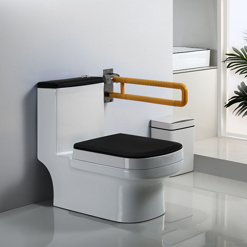 Siphon Jet Toilet Water Efficient Compact Toilet with Ceramic Glazed Surface White/ Black Clearhalo 'Bathroom Remodel & Bathroom Fixtures' 'Home Improvement' 'home_improvement' 'home_improvement_toilets' 'Toilets & Bidets' 'Toilets' 6071596