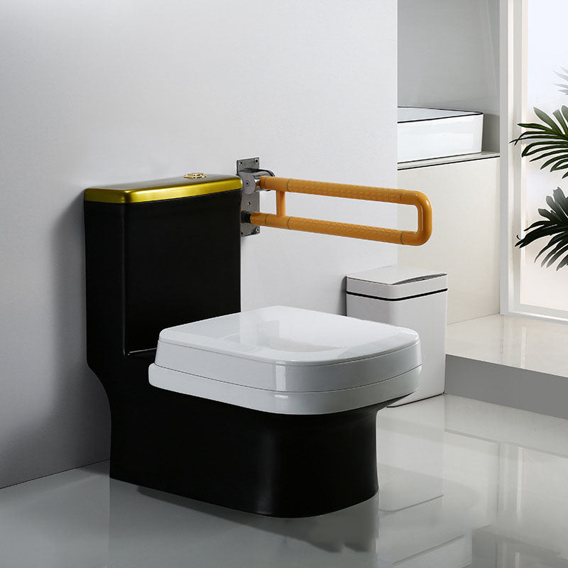 Siphon Jet Toilet Water Efficient Compact Toilet with Ceramic Glazed Surface Black/ White Clearhalo 'Bathroom Remodel & Bathroom Fixtures' 'Home Improvement' 'home_improvement' 'home_improvement_toilets' 'Toilets & Bidets' 'Toilets' 6071597