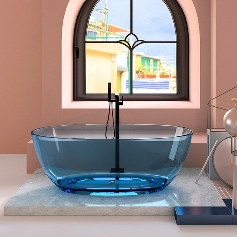 Modern Oval Colorful Bath Tub Soaking Freestanding Tub for Home Clearhalo 'Bathroom Remodel & Bathroom Fixtures' 'Bathtubs' 'Home Improvement' 'home_improvement' 'home_improvement_bathtubs' 'Showers & Bathtubs' 6075457