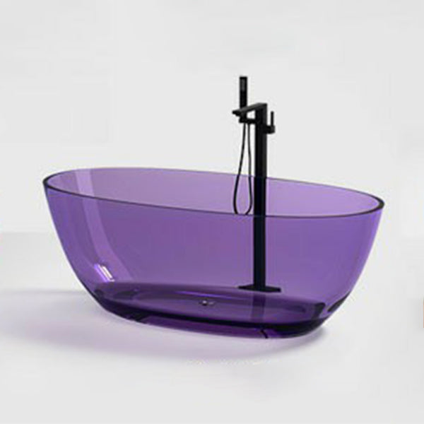 Modern Oval Colorful Bath Tub Soaking Freestanding Tub for Home Purple Clearhalo 'Bathroom Remodel & Bathroom Fixtures' 'Bathtubs' 'Home Improvement' 'home_improvement' 'home_improvement_bathtubs' 'Showers & Bathtubs' 6075459