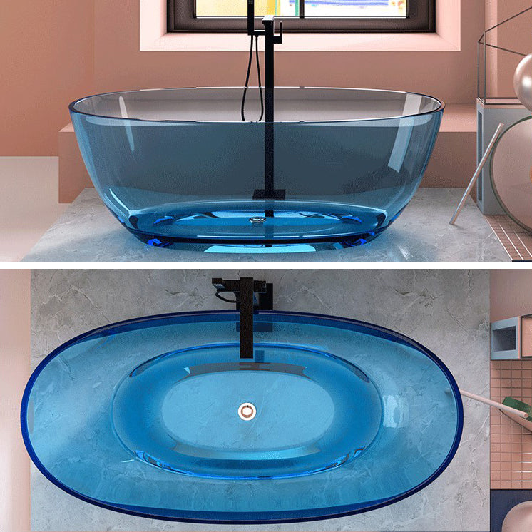 Modern Oval Colorful Bath Tub Soaking Freestanding Tub for Home Clearhalo 'Bathroom Remodel & Bathroom Fixtures' 'Bathtubs' 'Home Improvement' 'home_improvement' 'home_improvement_bathtubs' 'Showers & Bathtubs' 6075470