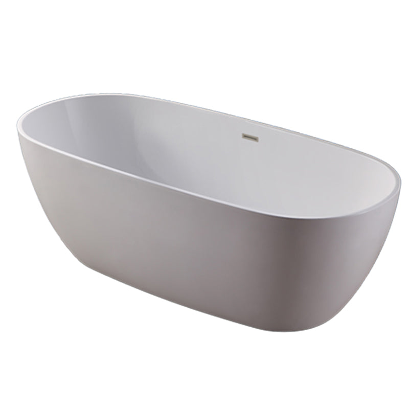 Oval Freestanding Bath Tub Modern Acrylic Bathtub for Bathroom Clearhalo 'Bathroom Remodel & Bathroom Fixtures' 'Bathtubs' 'Home Improvement' 'home_improvement' 'home_improvement_bathtubs' 'Showers & Bathtubs' 6075638