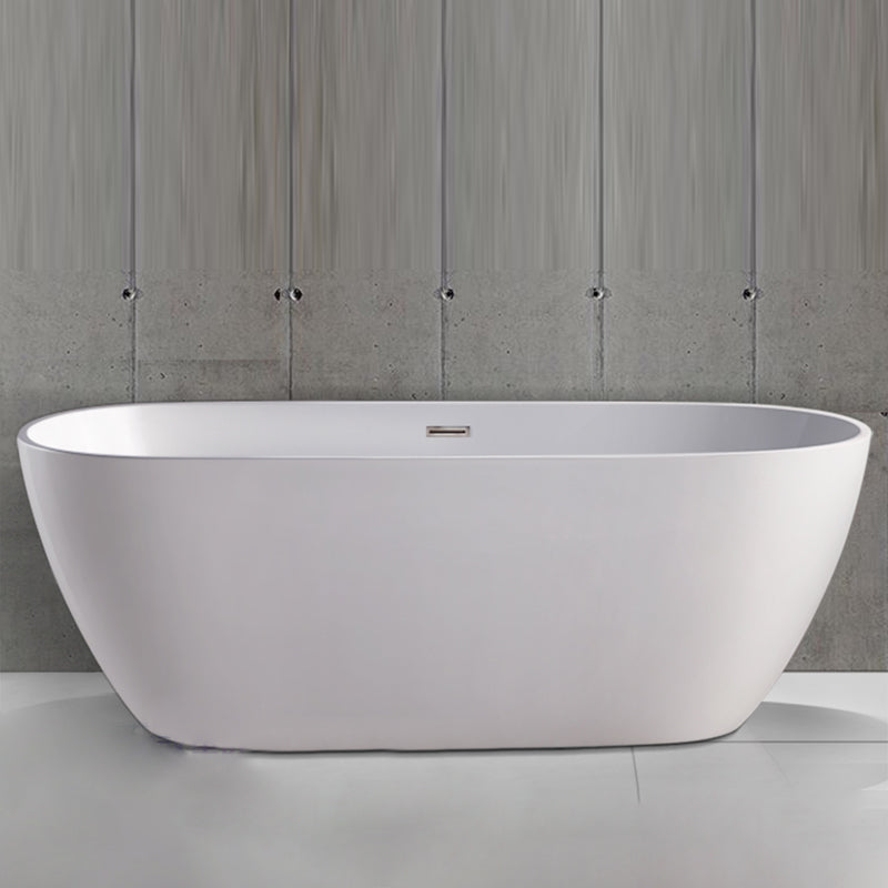 Oval Freestanding Bath Tub Modern Acrylic Bathtub for Bathroom Clearhalo 'Bathroom Remodel & Bathroom Fixtures' 'Bathtubs' 'Home Improvement' 'home_improvement' 'home_improvement_bathtubs' 'Showers & Bathtubs' 6075642