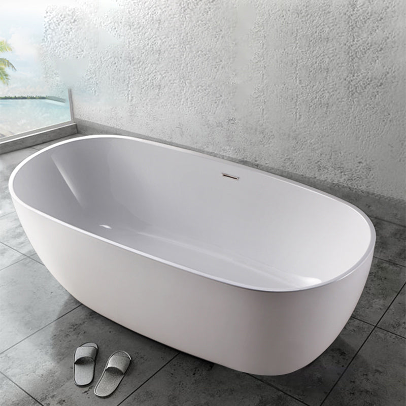 Oval Freestanding Bath Tub Modern Acrylic Bathtub for Bathroom Clearhalo 'Bathroom Remodel & Bathroom Fixtures' 'Bathtubs' 'Home Improvement' 'home_improvement' 'home_improvement_bathtubs' 'Showers & Bathtubs' 6075644