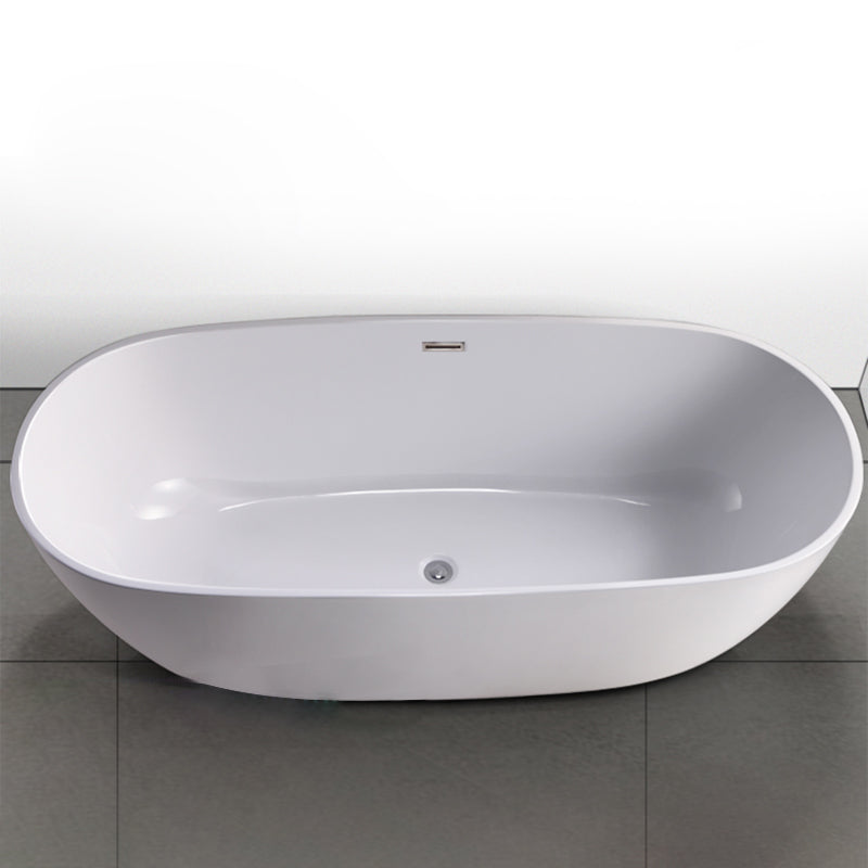 Oval Freestanding Bath Tub Modern Acrylic Bathtub for Bathroom Clearhalo 'Bathroom Remodel & Bathroom Fixtures' 'Bathtubs' 'Home Improvement' 'home_improvement' 'home_improvement_bathtubs' 'Showers & Bathtubs' 6075645