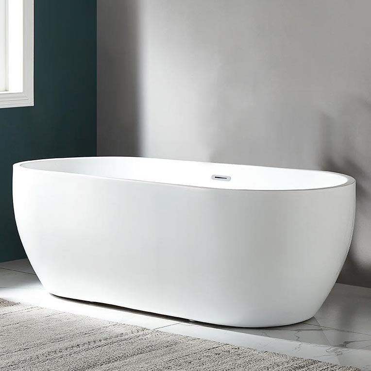 Modern Acrylic Bath Tub Freestanding Matte Finish Bathtub for Home Ivory Clearhalo 'Bathroom Remodel & Bathroom Fixtures' 'Bathtubs' 'Home Improvement' 'home_improvement' 'home_improvement_bathtubs' 'Showers & Bathtubs' 6077441