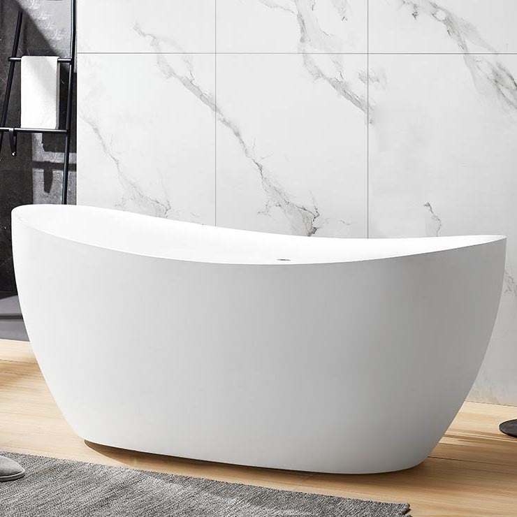 Modern Acrylic Bath Tub Freestanding Matte Finish Bathtub for Home Gloss White Clearhalo 'Bathroom Remodel & Bathroom Fixtures' 'Bathtubs' 'Home Improvement' 'home_improvement' 'home_improvement_bathtubs' 'Showers & Bathtubs' 6077444