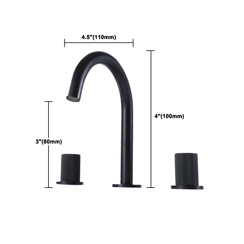 Circular 2-Handle Bathroom Faucet 3 Hole Widespread Bathroom Sink Faucet Clearhalo 'Bathroom Remodel & Bathroom Fixtures' 'Bathroom Sink Faucets' 'Bathroom Sinks & Faucet Components' 'bathroom_sink_faucets' 'Conjuntos de Torneiras de Lavatório e Banheiro' 'Home Improvement' 'home_improvement' 'home_improvement_bathroom_sink_faucets' 'Mobiliário Doméstico' 'Página inicial' 'Renovação e equipamento de casa de banho' 'Torneira para lavatório de banheiro' 6077625