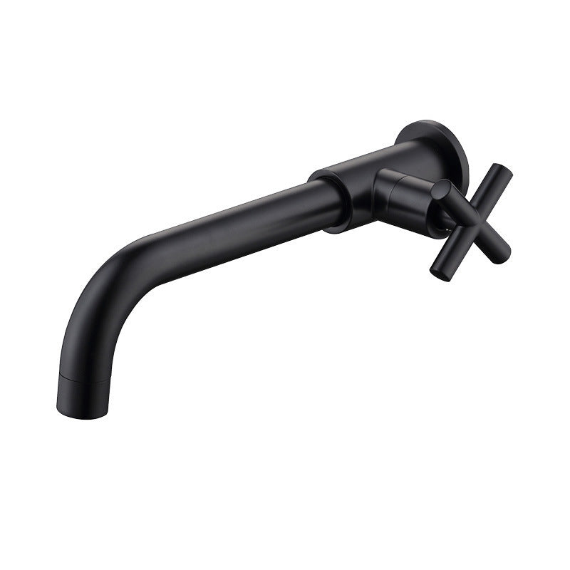 Glam 1-Handle Bathroom Sink Faucet Circular Wall Mounted Bathroom Faucet Negro Clearhalo 'bathroom_sink_faucets' 'Conjunta de Baño y Conjunta de Grifo' 'Coronamiento de Baño y Dispositivo de Baño' 'Grifo del lavabo del baño' 'Hogar' 'home_improvement' 'home_improvement_bathroom_sink_faucets' 'Mejoras para el hogar' 6077780