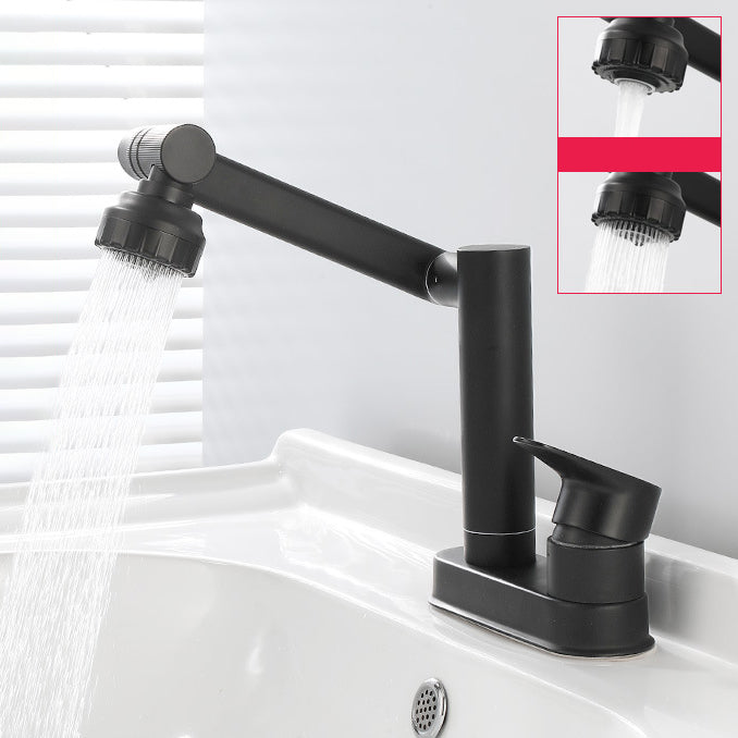 Modern 1-Handle Bathroom Sink Faucet 2 Hole Centerset Lavatory Faucet Textured Black Dual Mode Supply Lines Not Included Clearhalo 'Bathroom Remodel & Bathroom Fixtures' 'Bathroom Sink Faucets' 'Bathroom Sinks & Faucet Components' 'bathroom_sink_faucets' 'Home Improvement' 'home_improvement' 'home_improvement_bathroom_sink_faucets' 6077842