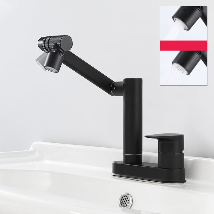 Modern 1-Handle Bathroom Sink Faucet 2 Hole Centerset Lavatory Faucet Textured Black Universal Dual Mode Supply Lines Not Included Clearhalo 'Bathroom Remodel & Bathroom Fixtures' 'Bathroom Sink Faucets' 'Bathroom Sinks & Faucet Components' 'bathroom_sink_faucets' 'Home Improvement' 'home_improvement' 'home_improvement_bathroom_sink_faucets' 6077845