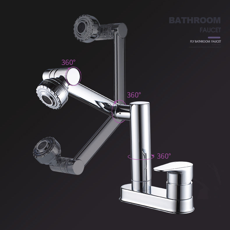 Modern 1-Handle Bathroom Sink Faucet 2 Hole Centerset Lavatory Faucet Clearhalo 'Bathroom Remodel & Bathroom Fixtures' 'Bathroom Sink Faucets' 'Bathroom Sinks & Faucet Components' 'bathroom_sink_faucets' 'Home Improvement' 'home_improvement' 'home_improvement_bathroom_sink_faucets' 6077847