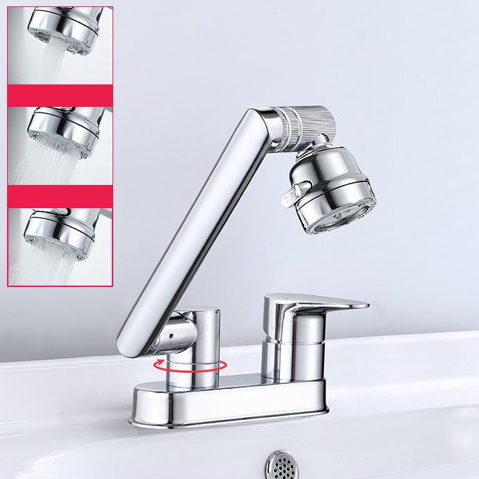 Modern 1-Handle Bathroom Sink Faucet 2 Hole Centerset Lavatory Faucet Chrome Tri-Mode Supply Lines Not Included Clearhalo 'Bathroom Remodel & Bathroom Fixtures' 'Bathroom Sink Faucets' 'Bathroom Sinks & Faucet Components' 'bathroom_sink_faucets' 'Home Improvement' 'home_improvement' 'home_improvement_bathroom_sink_faucets' 6077862