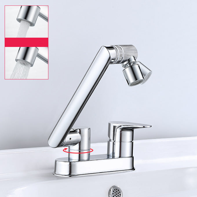 Modern 1-Handle Bathroom Sink Faucet 2 Hole Centerset Lavatory Faucet Chrome Universal Dual Mode Supply Lines Not Included Clearhalo 'Bathroom Remodel & Bathroom Fixtures' 'Bathroom Sink Faucets' 'Bathroom Sinks & Faucet Components' 'bathroom_sink_faucets' 'Home Improvement' 'home_improvement' 'home_improvement_bathroom_sink_faucets' 6077874