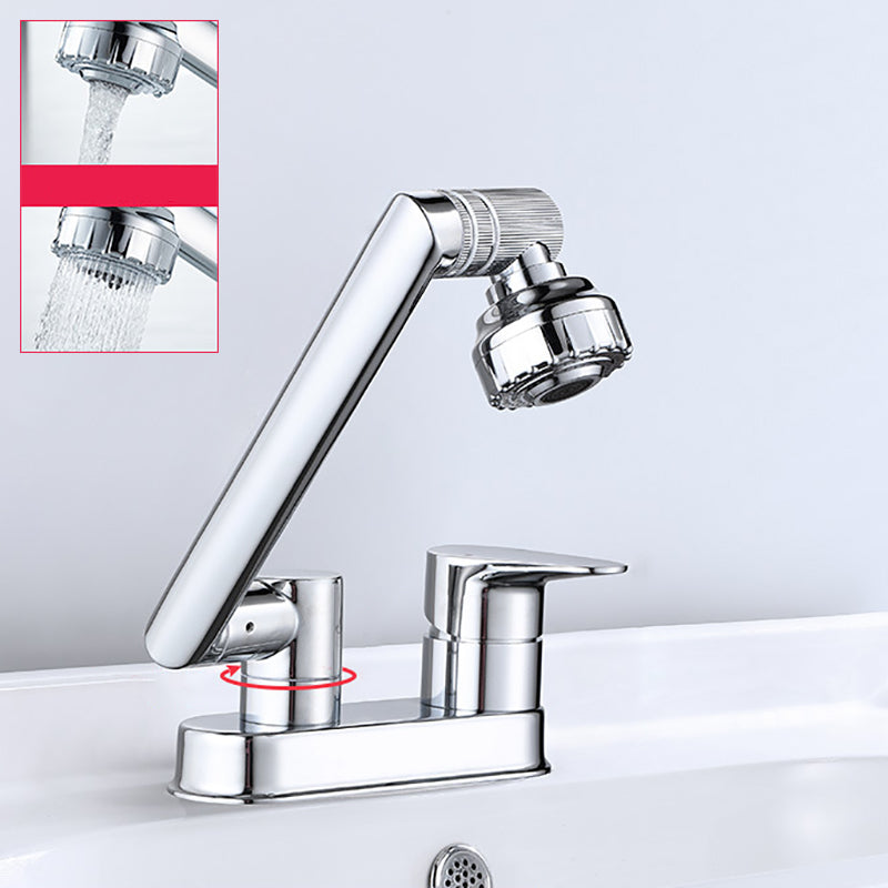 Modern 1-Handle Bathroom Sink Faucet 2 Hole Centerset Lavatory Faucet Chrome Dual Mode Supply Lines Not Included Clearhalo 'Bathroom Remodel & Bathroom Fixtures' 'Bathroom Sink Faucets' 'Bathroom Sinks & Faucet Components' 'bathroom_sink_faucets' 'Home Improvement' 'home_improvement' 'home_improvement_bathroom_sink_faucets' 6077877